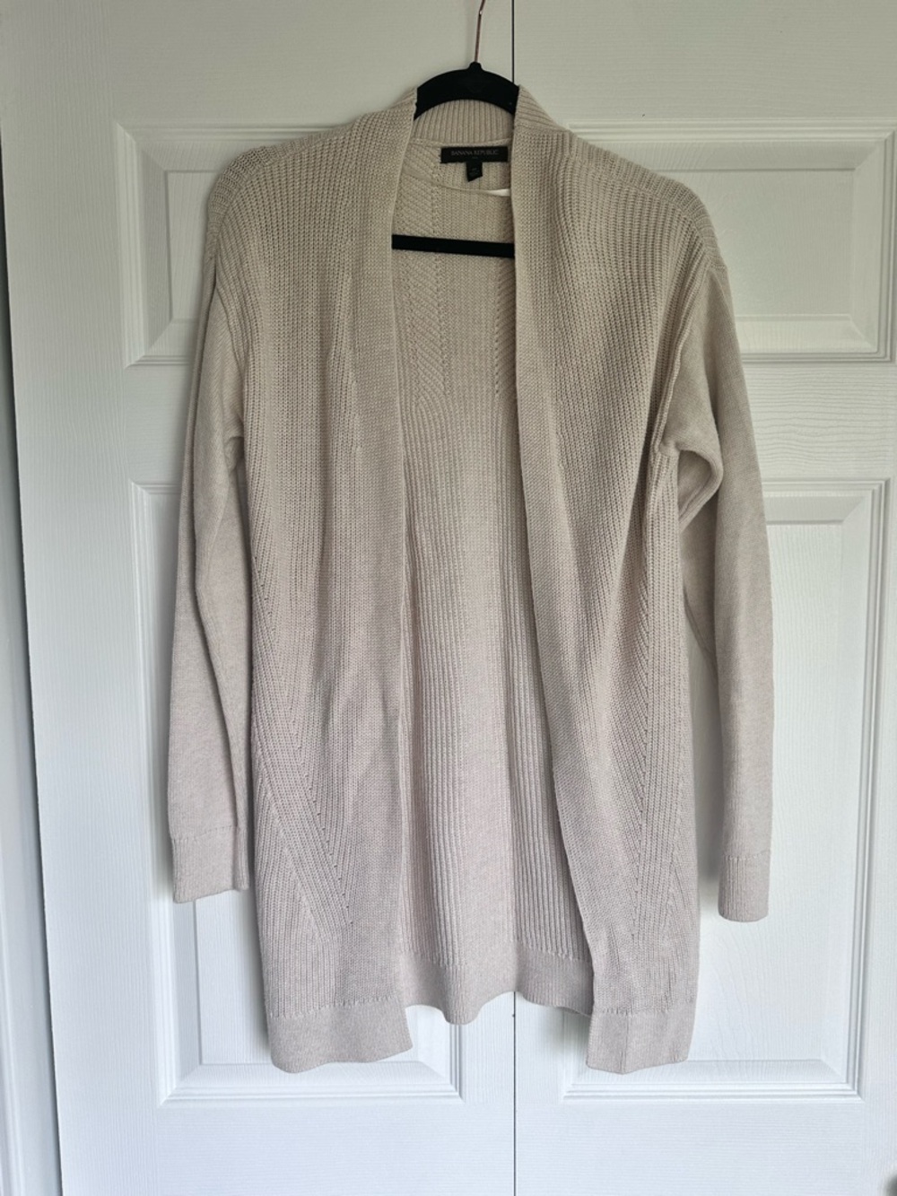 Banana Republic Light Cream Open-Front Knit Cardigan